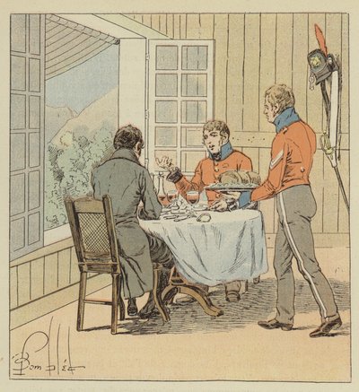 Las-Cases dineert met de wachtcommandant door after Louis Charles Bombled