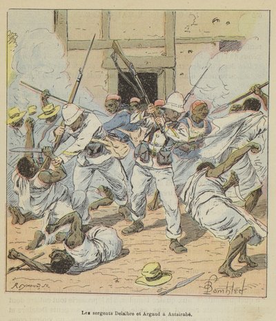 Sergeanten Delalbre en Argaud in Antsirabe door after Louis Charles Bombled