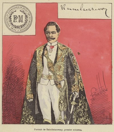 Portret van Rainilaiarivony, eerste minister door after Louis Charles Bombled