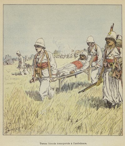 Gewonde Turcos vervoerd naar de ambulance door after Louis Charles Bombled