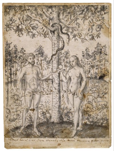 De zondeval van de mens door after Lucas Cranach the Younger