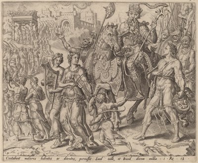 De triomf van Saul en David door after Maerten van Heemskerck