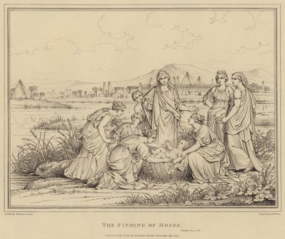 De Vondst van Mozes door after Nicolas Poussin