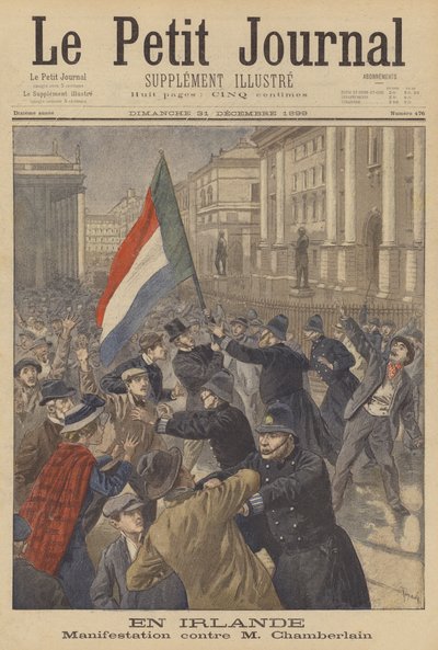Demonstratie in Ierland tegen Joseph Chamberlain door after Oswaldo Tofani