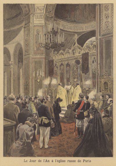 Nieuwjaarsdienst in de Russische Kerk van Parijs door after Oswaldo Tofani