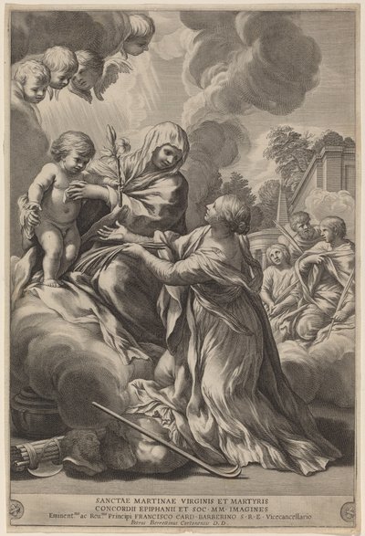 Maagd en Kind met Martelaren door after Pietro da Cortona