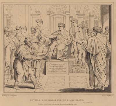 Elymas de Tovenaar wordt Blind, Handelingen door after Raphael