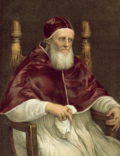 Portret van paus Julius II, Pitti Galerij, Florence door after Raphael