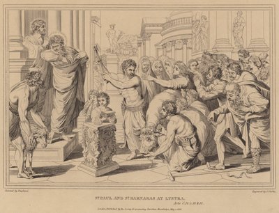 St. Paulus en St. Barnabas in Lystra, Handelingen door after Raphael
