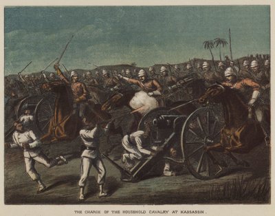 De aanval van de Household Cavalry bij Kassassin door after Richard Simkin