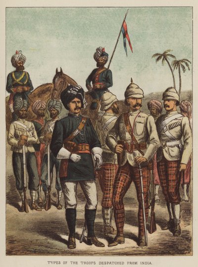 Typen van de troepen uit India door after Richard Simkin