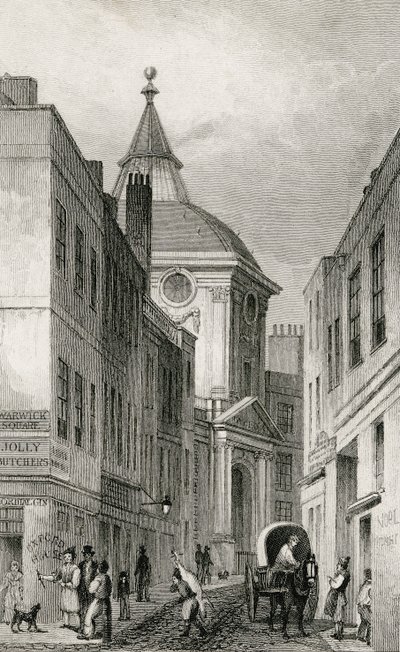 Artsen College, Warwick Lane, 1830 door Thomas Hosmer after Shepherd