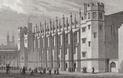 De Nieuwe Hal, Christs Hospital, 1828 door Thomas Hosmer after Shepherd