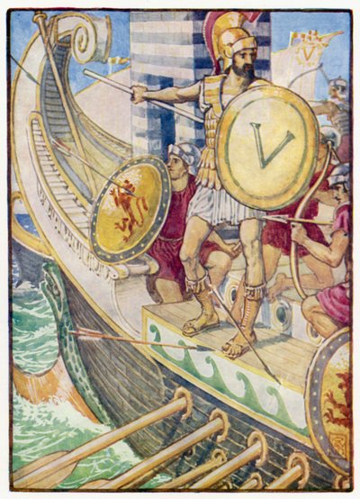 Hij werd een doelwit voor elke pijl door after Walter Crane