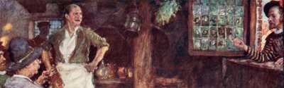 Shakespeare bezoekt The Mermaid Tavern om te zien of Ben Jonson daar is door after William Hatherell