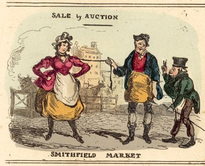 Mooi meisje, te koop bij veiling op Smithfield Market door after William Heath