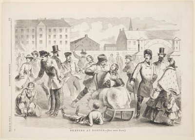 Schaatsen in Boston door after Winslow Homer