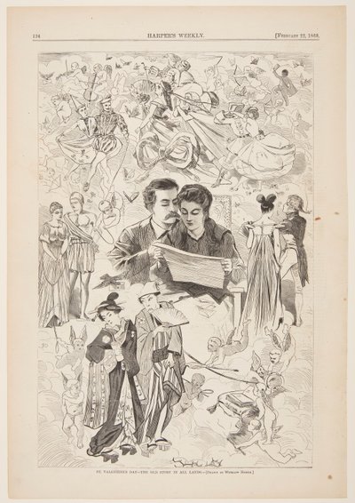 Valentijnsdag – Het oude verhaal in alle landen door after Winslow Homer
