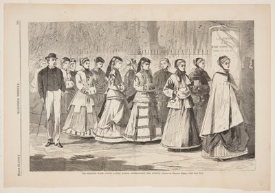 De Ochtendwandeling – Jonge Dames School Wandelen op de Avenue door after Winslow Homer