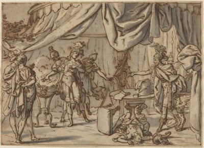 Mucius Scaevola door attributed to Bernardo Castello