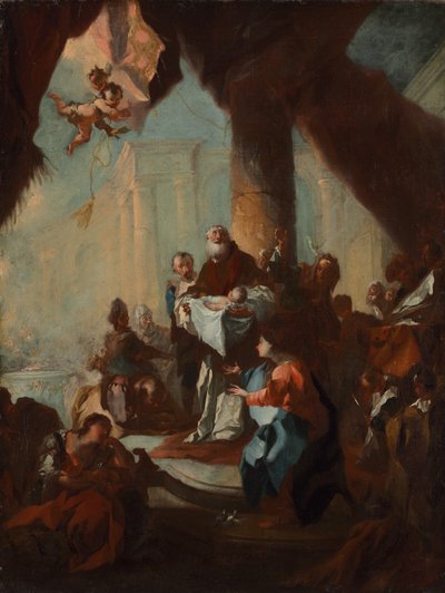 Studie voor "De Presentatie van Christus in de Tempel" (voor Sint Ulrich, Wenen) door attributed to Franz Anton Maulbertsch