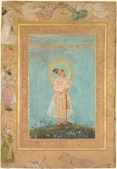 Shah Jahan die een Spinel en een Lang Deccan Zwaard Vasthoudt, uit het Late Shah Jahan Album door attributed to Hashim