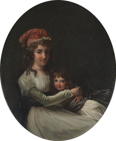 Portret van een Moeder en Dochter door attributed to Henri Pierre Danloux