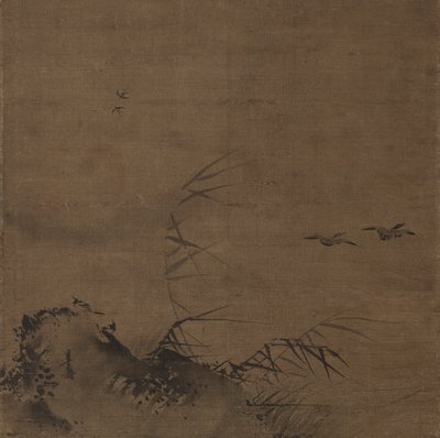 Watervogels en Riet door attributed to Liang Kai