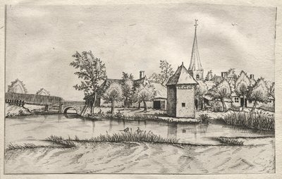 Zichten op Dorpen in Brabant en Campine: Een Omwald Dorp door attributed to Master of the Small Landscapes