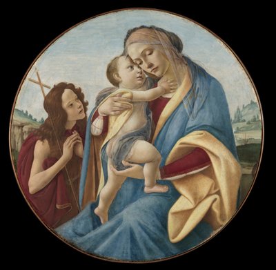 Maagd en Kind met de Jonge Johannes de Doper door attributed to Painter of Berlin 1899 (Greek, Attic)