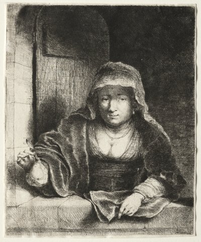 De vrouw met de peer door attributed to Painter of the Royal Procession