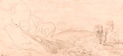 Landschapsschets door attributed to Samuel Palmer