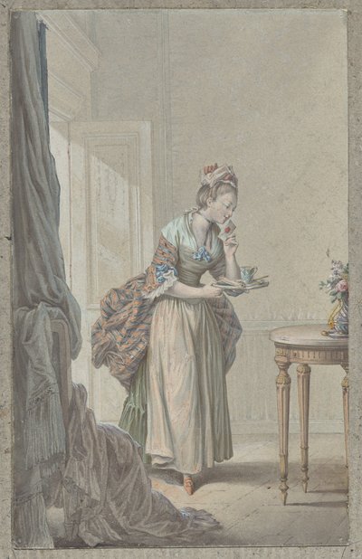 Vrouw met een brief door attributed to Sigmond Freudeberg