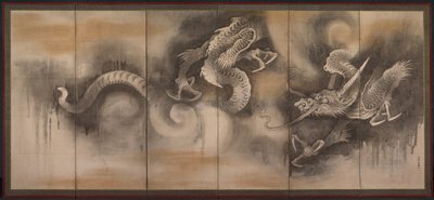 Draak door attributed to Soga Nichokuan