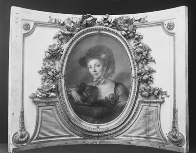 Vrouw met een hond, 1770-90 door ca. 1775 . French Painter