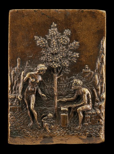 Venus, Cupido en Vulcanus door called Riccio Andrea Briosco