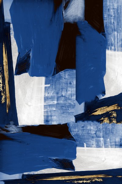 Abstract Blauw en Goud door cartissi