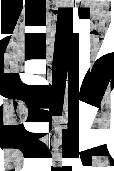 Abstracte monochrome lettervormen door cartissi