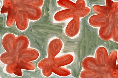 Abstract rood bloemenpatroon door cartissi