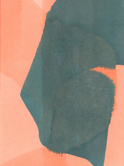 Abstract Teal Coral Wash door cartissi