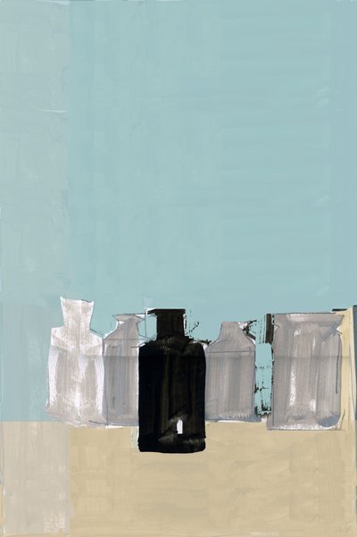 Stilleven met zwarte fles door cartissi