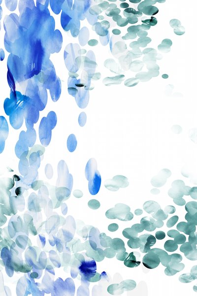 Blauwe aquareldruppels door cartissi