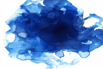 Diepblauwe aquarelvlek door cartissi