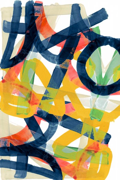Dynamische abstracte penseelstreken door cartissi