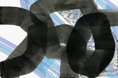 Dynamisch blauwgrijs abstract door cartissi
