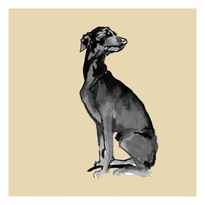 Elegante zwarte hond door cartissi