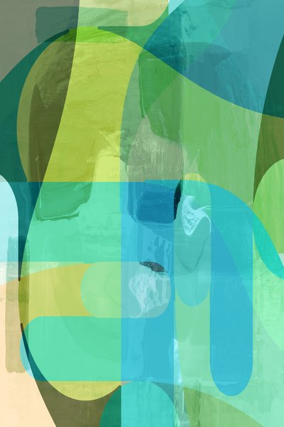 Vloeibaar Groen Blauw Abstract door cartissi
