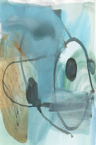 Vloeiend blauwgroen abstract door cartissi