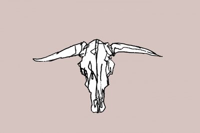 Minimalistische Longhorn-schedel door cartissi