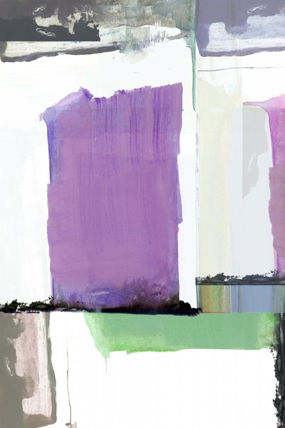 Modern paars-groen abstract door cartissi